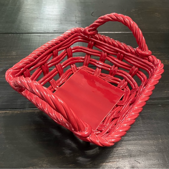 Ceramic Red Woven Chill and Heat Serving Basket - Picture 2 of 9